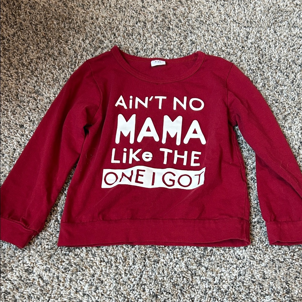 Kids Red Graphic Sweatshirt